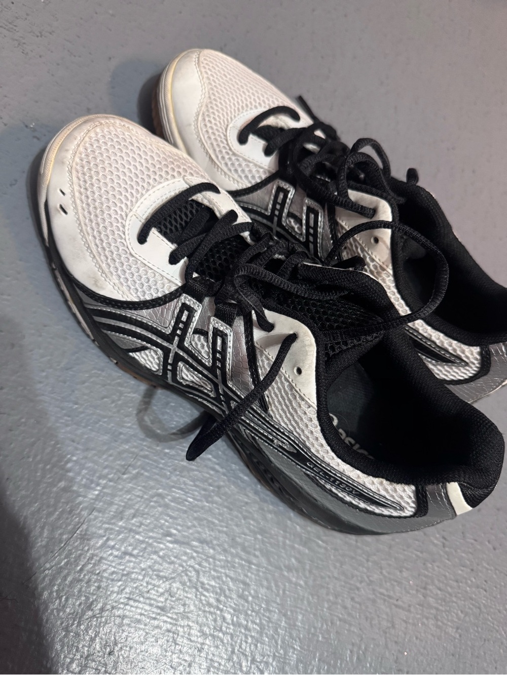 Asics White and Black Women's Running Shoes